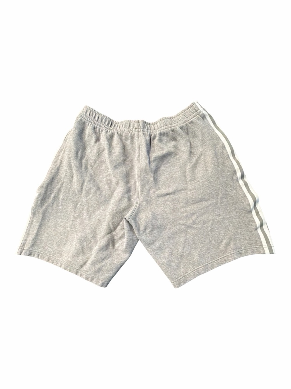 Adidas Originals Trefoil 3-Stripe Sweat Shorts Gray Sz L No Drawstring - Picture 2 of 4